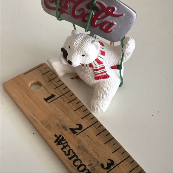 Coca Cola Polar Bear on Bottle Opener Polar Bear Collection Ornament -VTG - 1995 - Picture 11 of 12